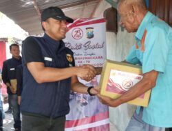 Polres Bojonegoro Salurkan Bansos Paket Sembako Sambut Hari Bhayangkara Ke 78