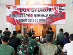 Kodim Bojonegoro gelar Doa Syukur Bersama Menyambut Perayaan Hari Kemerdekaan RI ke- 79
