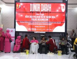 Peringati Hari Jadi ke-76, Polwan Polres Bojonegoro Gelar Donor Darah