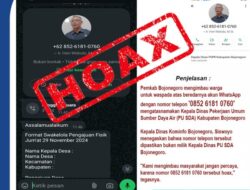 Kembali Beredar Akun WhatsApp Palsu Mengatasnakan Kadin PU-SDA Bojonegoro