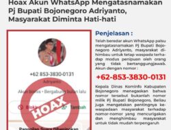 Beredar Akun WhatsApp Palsu Mengatasnamakan Pj Bupati Bojonegoro
