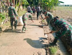 Ratusan Babinsa Kodim Bojonegoro Bantu Bersihkan lumpur Pasca Banjir Bandang Di Gondang