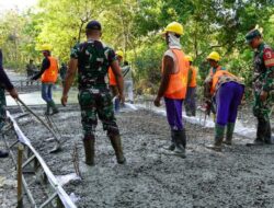 Pembangunan Jalan Cor Beton TMMD 125 Bojonegoro Hampir Selesai