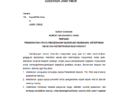 Gubernur Jatim Terbitkan SE Imbauan Atasi Gangguan Keamanan Dan Ketertiban