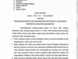 Cegah Korupsi Dan Gratifikasi Bupati Bojonegoro Terbitkan SE