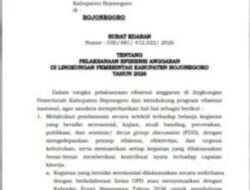 Berikut Isi Lengkapnya Surat Edaran Bupati Bojonegoro Tentang Efisiensi Anggaran