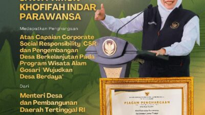 Gubernur Khofifah Terima Penghargaan CSR dan Pengembangan Desa Berkelanjutan Award 2026 Dari Kemendes RI, Ajak Lintas Sektor Sinergi Berdayakan Desa