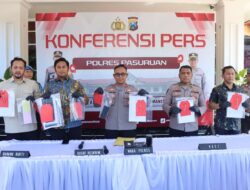Polres Pasuruan Amankan 5 Tersangka Kasus Tambang Andesit Ilegal di Purwosari