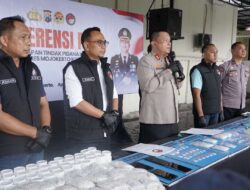 Polres Mojokerto Kota Amankan Barang Bukti Ungkap Narkoba Senilai 1,1 Miliar