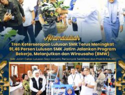 Gubernur Khofifah Bangga Tren Keterserapan Lulusan SMK Terus Meningkat, 91,46 Persen Jalankan Program Bekerja, Melanjutkan dan Wirausaha