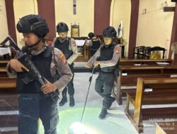 Polres Pasuruan Sterilisasi Gereja Tingkatkan Pengamanan  Ibadah Kenaikan Isa Almasih berjalan Aman