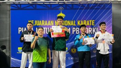 FORKI Jatim Bawa Pulang 3 Medali dari Kejurnas Karate 2026 di Bandung