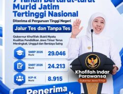 Tujuh Tahun Berturut-turut Murid Jatim Tertinggi Diterima di PTN Jalur Tes dan Tanpa Tes, Gubernur Khofifah: Bukti Nyata Kualitas Pendidikan  Jawa Timur Unggul dan Berdaya Saing