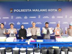 Polresta Malang Kota Amankan Dua Kurir Jaringan Aceh Sita 3,2 Kg Sabu dan 2.480 Butir Ekstasi