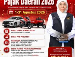 Khofifah Hadirkan Kado Kemerdekaan HUT ke-81 RI, Bebaskan Pajak Daerah Selama Agustus 2026 untuk Ringankan Beban Masyarakat