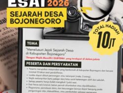 Lomba Esai Sejarah Desa Bojonegoro 2026 Dorong Masyarakat Mengenal dan Menggali Sejarah Lokal
