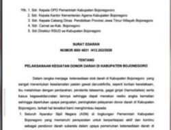 Bupati Bojonegoro Keluarkan SE tentang Pelaksanaan Donor Darah