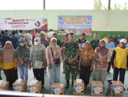 Aksi Baksos Kesehatan Dan Bagi Sembako untuk Warga Jadi Agenda Kodim Bojonegoro Sambut HUT TNI ke-81